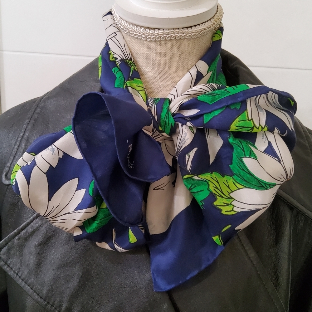 Bill Blass Floral Silk Scarf